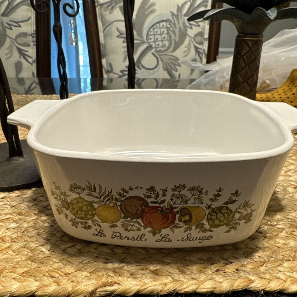 Vtg Corning Ware Spice of Life 1.5 Qt Casserole Dish 1 1/2-B Le Persil La Sauge